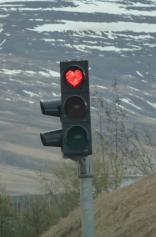 In Akureyri Iceland all the street lights have hearts. Photo: Wikimedia