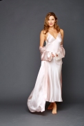 Ariadne Silk Long Gown and Indulgence Silk Robe in Delicate