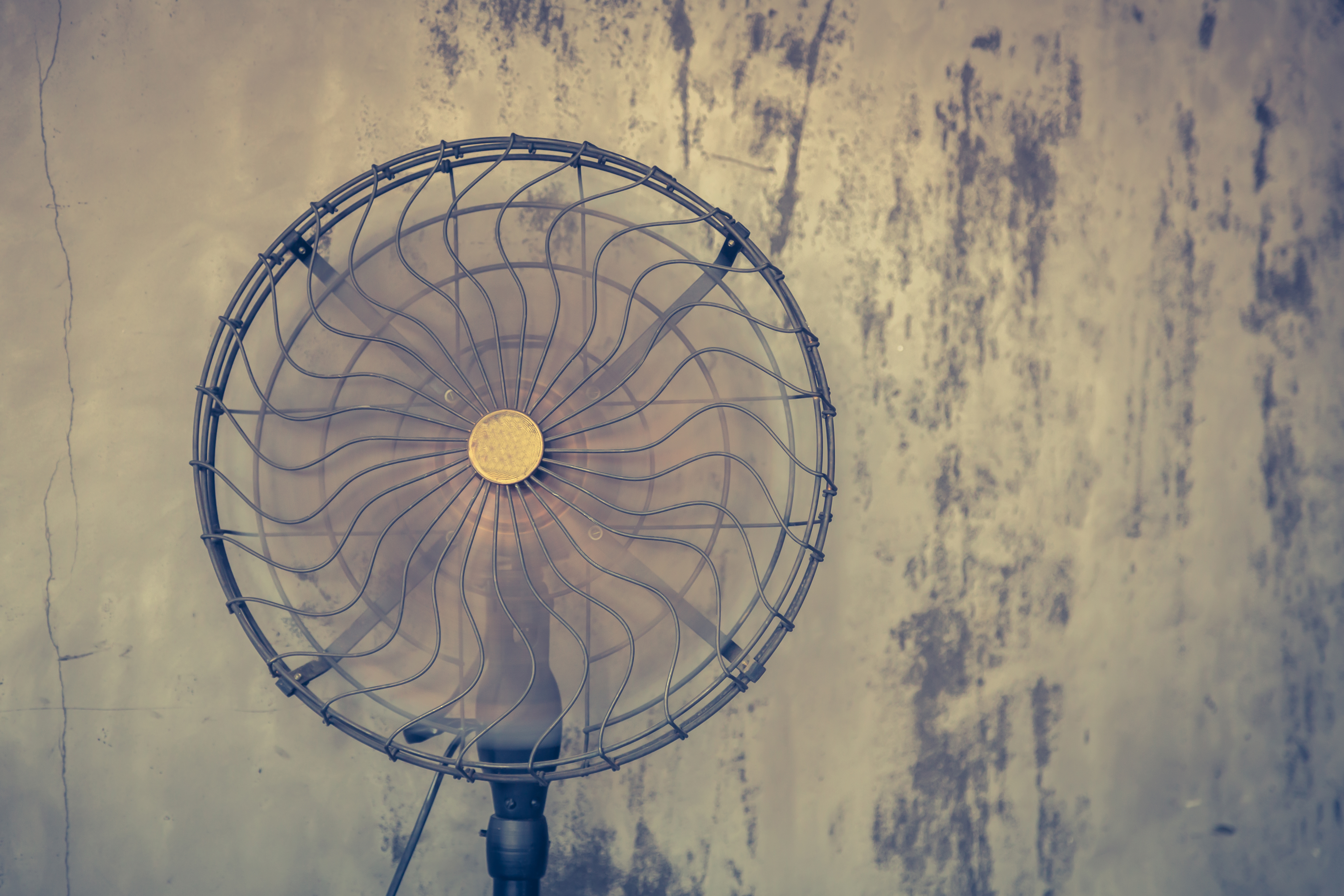 Vintage electric fan ( Filtered image processed vintage effect.