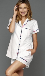 J'Adore Short Sleeve Cotton Pajamas in Aire